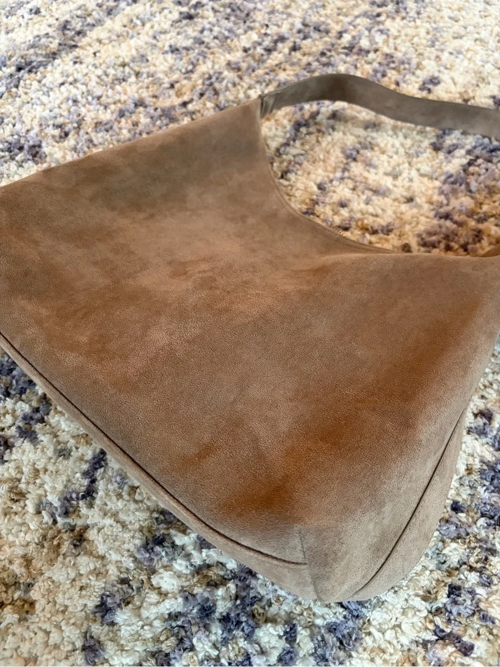Oversized Faux Suede Hobo Bag Taupe Brown Slouchy Shoulder Bag- Old Navy
